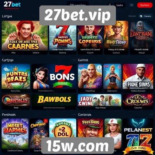 Diversidade de jogos disponíveis na plataforma 27bet.vip